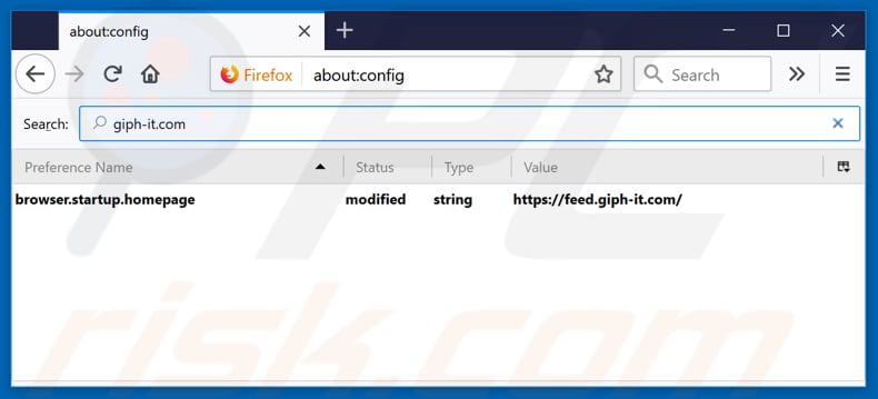 Removing feed.giph-it.com from Mozilla Firefox default search engine