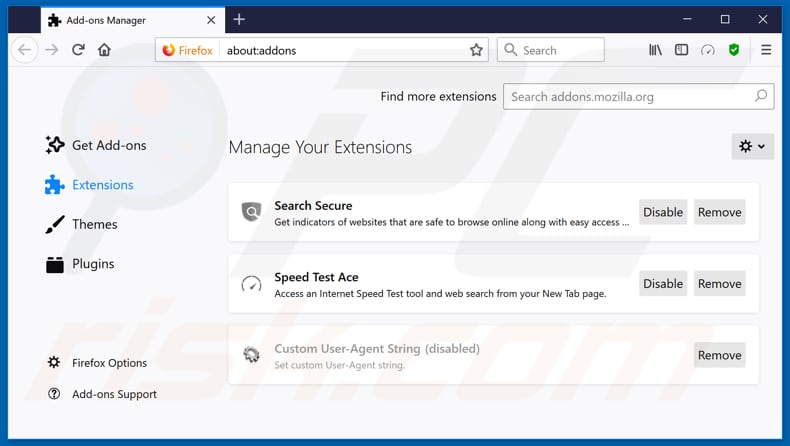 Removing gosearchsafely.com related Mozilla Firefox extensions