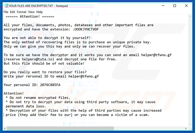 Helper decrypt instructions