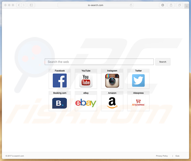 io-search.com browser hijacker on a Mac computer