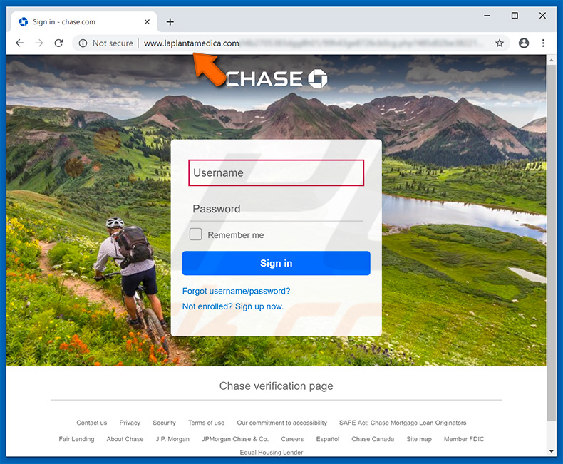 JPMorgan Chase phishing website