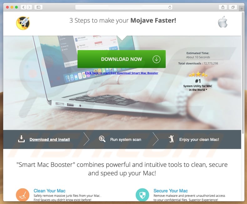 website that promotes Smart Mac Booster 
