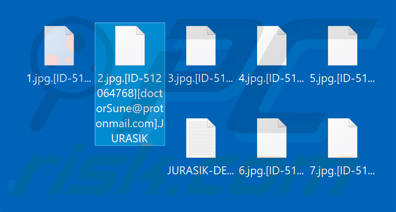 Files encrypted by JURASIK