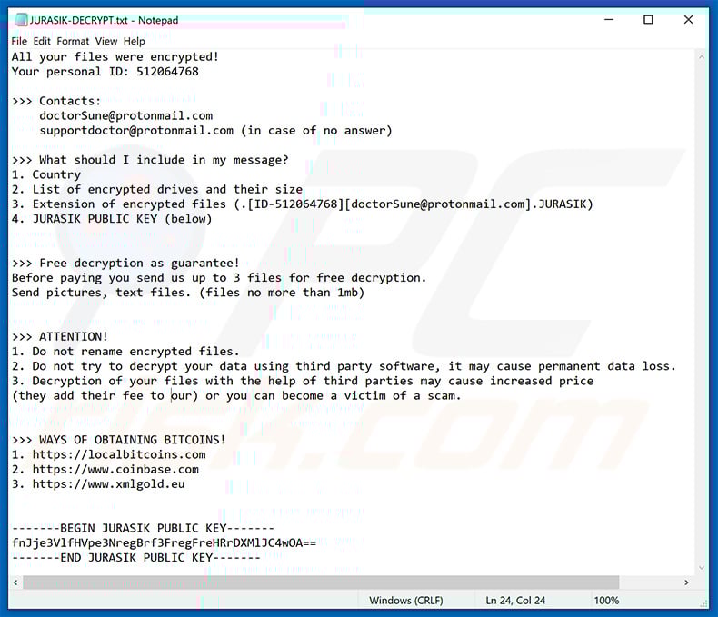 JURASIK decrypt instructions