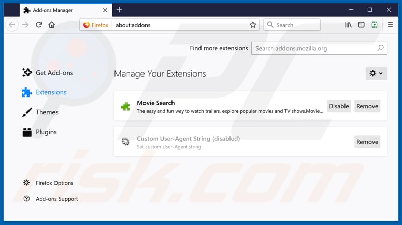 Removing search.globalappz.live related Mozilla Firefox extensions