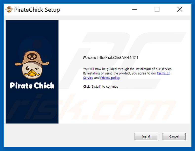 Pirate Chick VPN virus installation setup