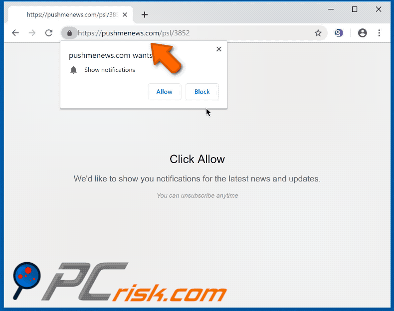 pushmenews[.].com website appearance (GIF)