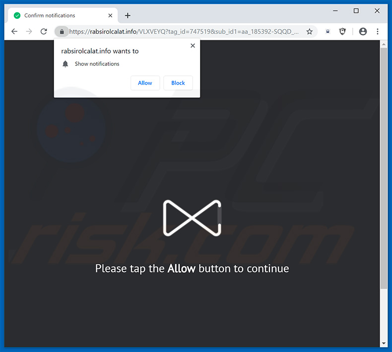 rabsirolcalat[.]info pop-up redirects