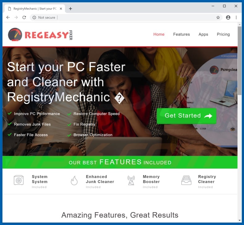 website promoting registry mechanic