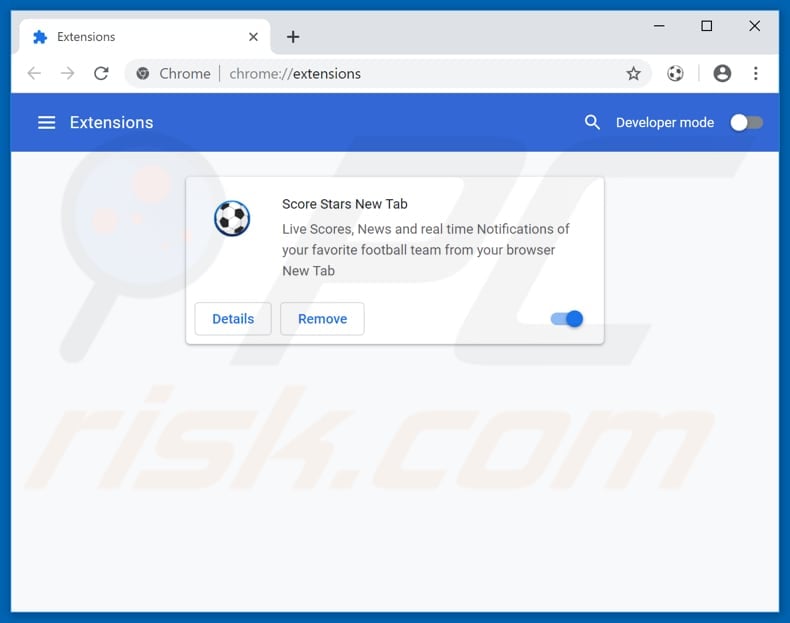 Removing portal.score-stars.com related Google Chrome extensions