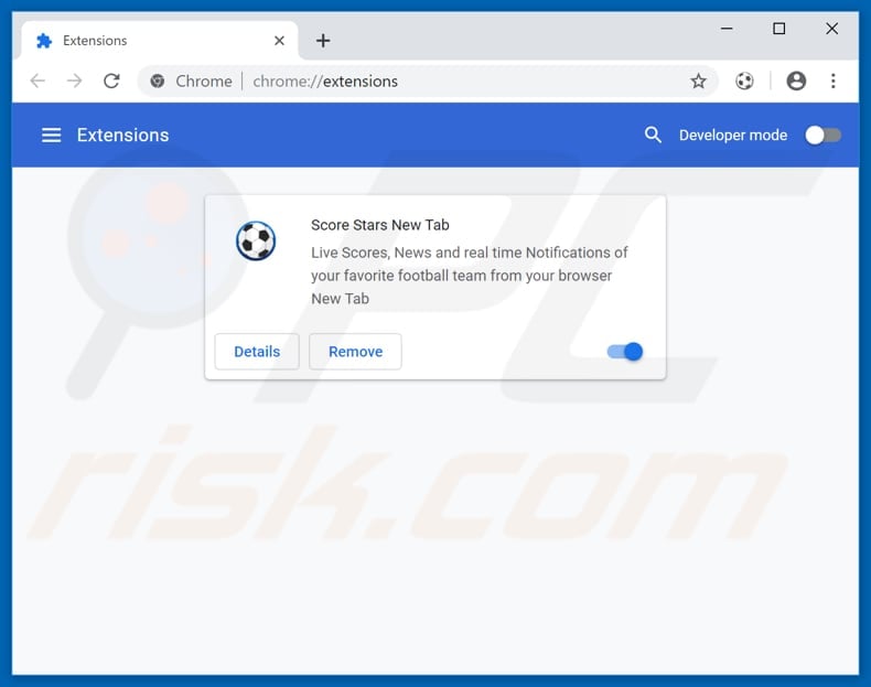 Removing portal.score-stars.com related Google Chrome extensions