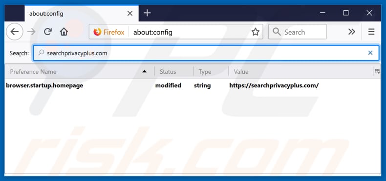 Removing searchprivacyplus.com from Mozilla Firefox default search engine