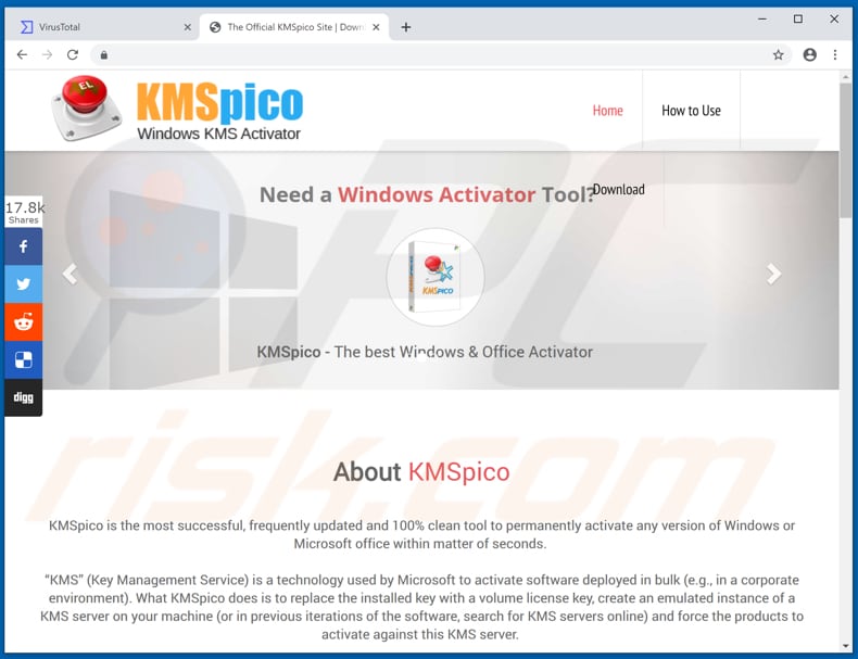 website promoting KMSPico