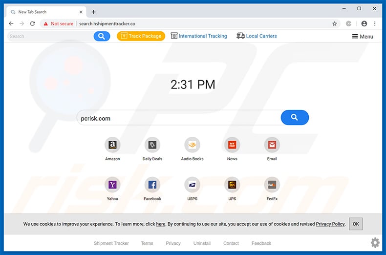 search.hshipmenttracker.co browser hijacker