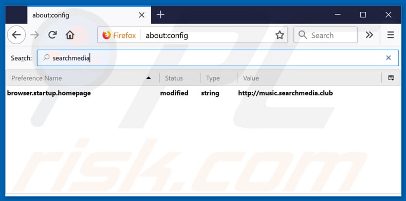Removing music.searchmedia.club from Mozilla Firefox default search engine