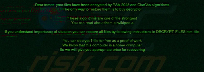 SYSTEM FAILURE ransomware desktop wallpaper
