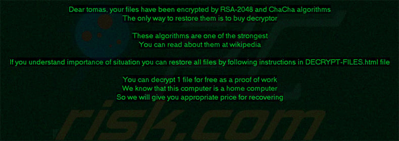 SYSTEM FAILURE ransomware desktop wallpaper