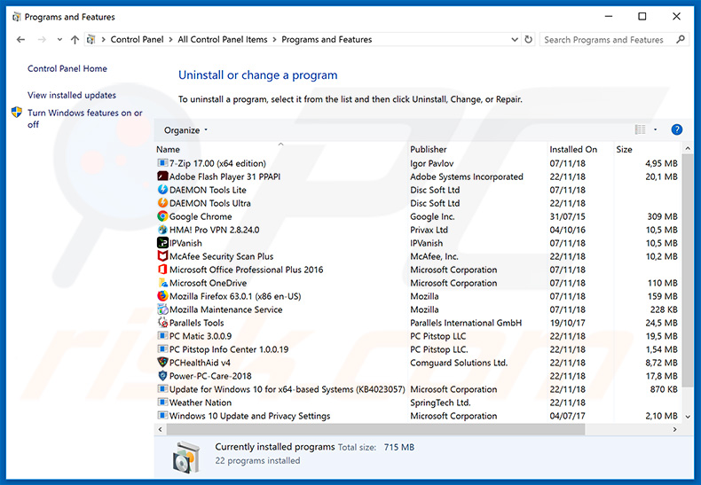 up-date[.]to adware uninstall via Control Panel