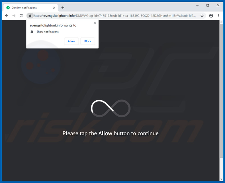 evengsitolightont[.]info pop-up redirects