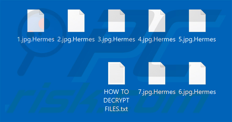 Files encrypted by Virus Hermes