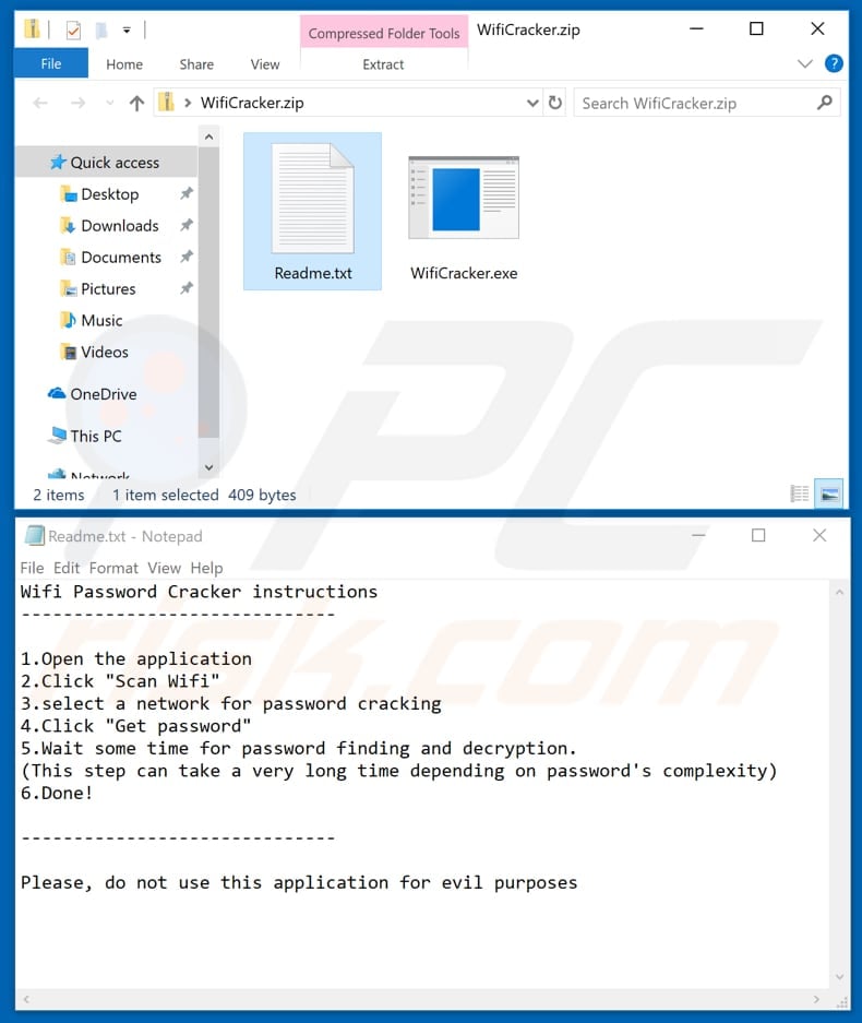 WiFi password cracker malware