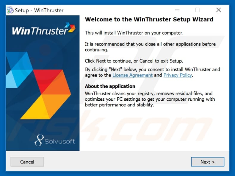 WinThruster installation setup