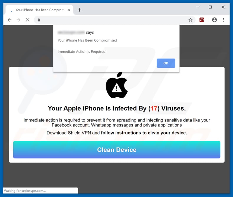 Your Apple iPhone Is Infected By (17) Viruses POP-UP Scam (Mac) Removal steps, and macOS cleanup (updated)