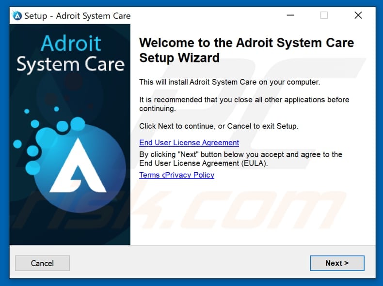 Adroit System Care installation setup