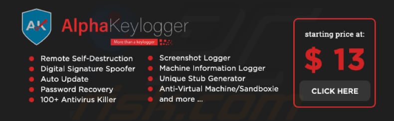 alpha keylogger advertisement