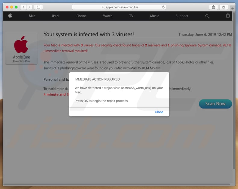 mac virus cleaner scam