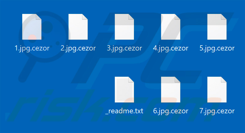 Files encrypted by Cezor