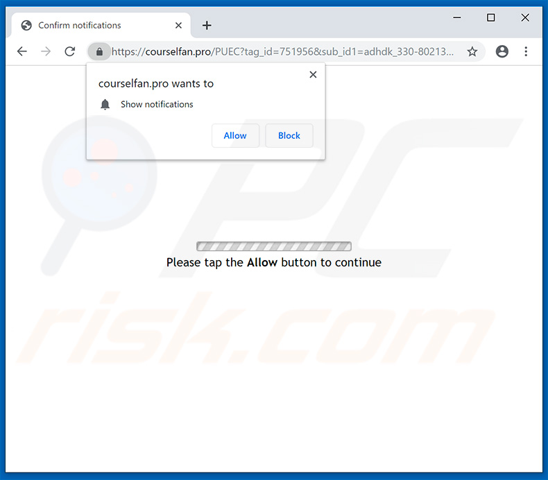 courselfan[.]pro pop-up redirects