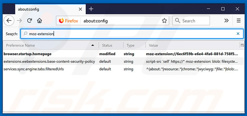Removing search.heasyfreerecipes.com from Mozilla Firefox default search engine