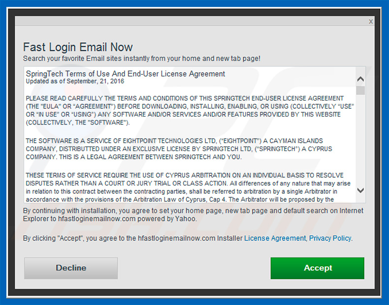 Official Fast Login Email Now browser hijacker installation setup