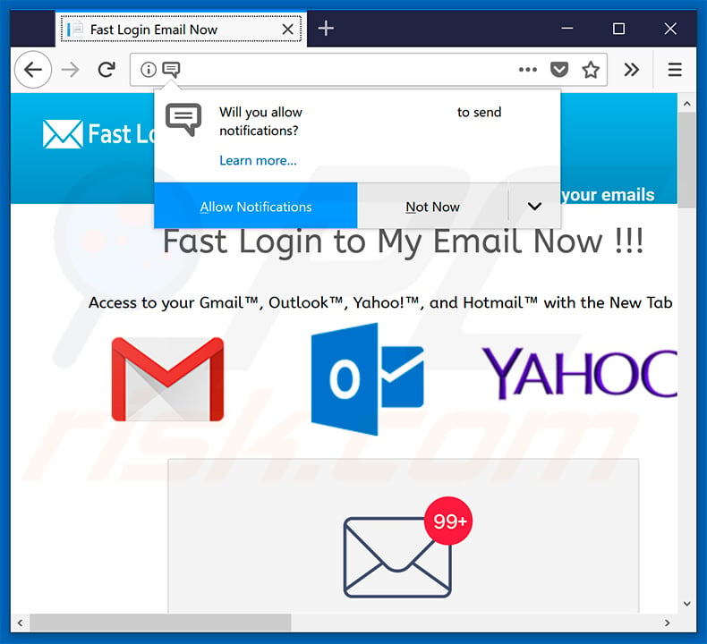 Fast Login Email Now browser hijacker notifications