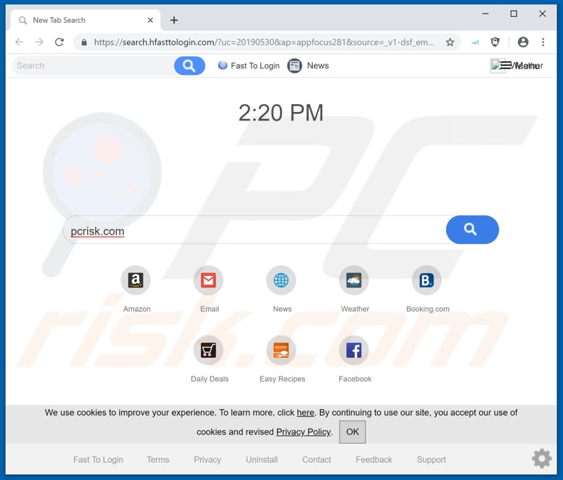 search.hfasttologin.com browser hijacker