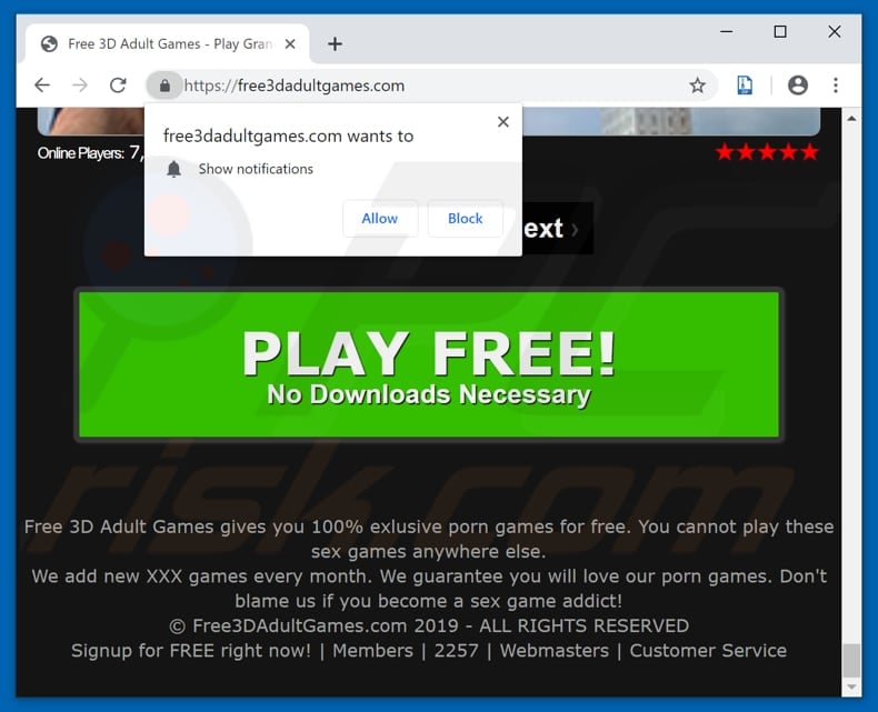 free3dadultgames[.]com pop-up redirects