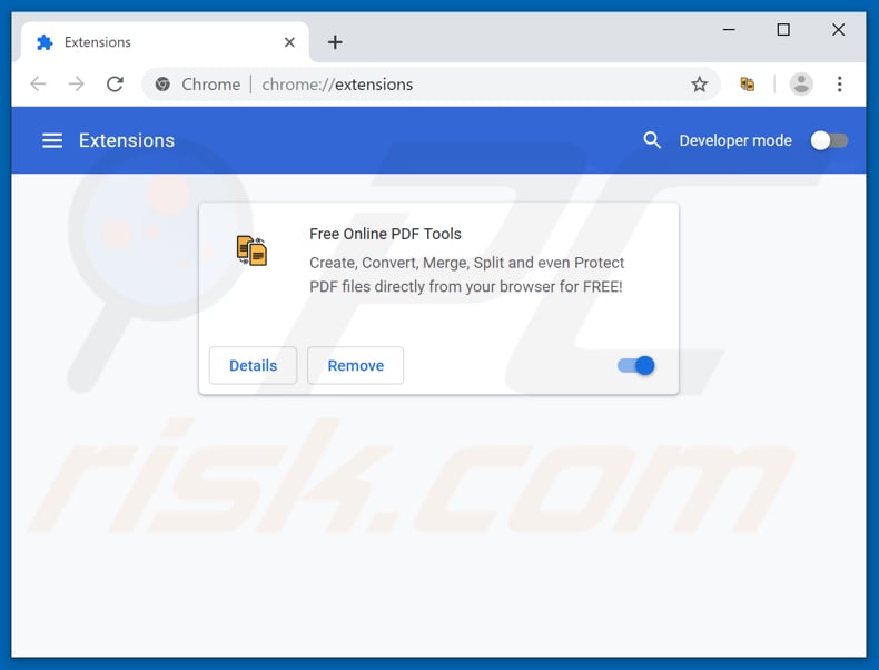 Removing freeonlinepdftools.com related Google Chrome extensions