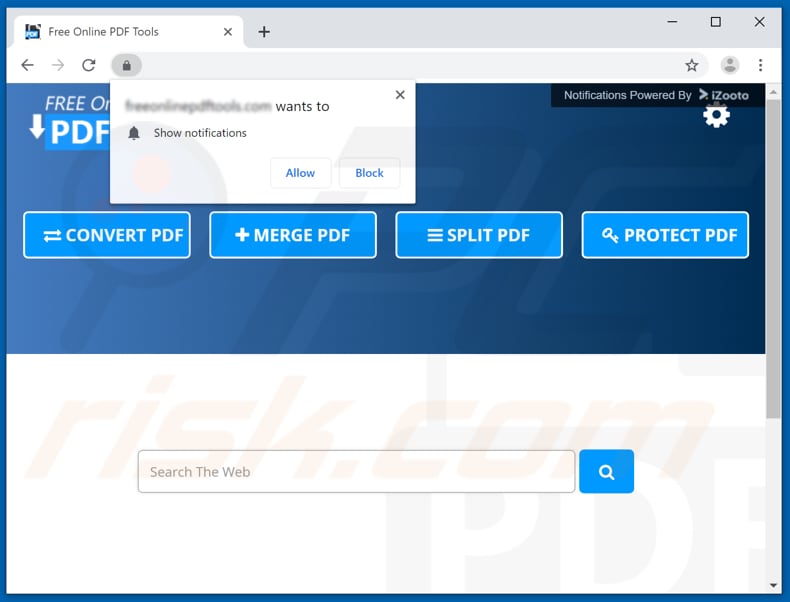 freeonlinepdftools.com asks to show its notifications