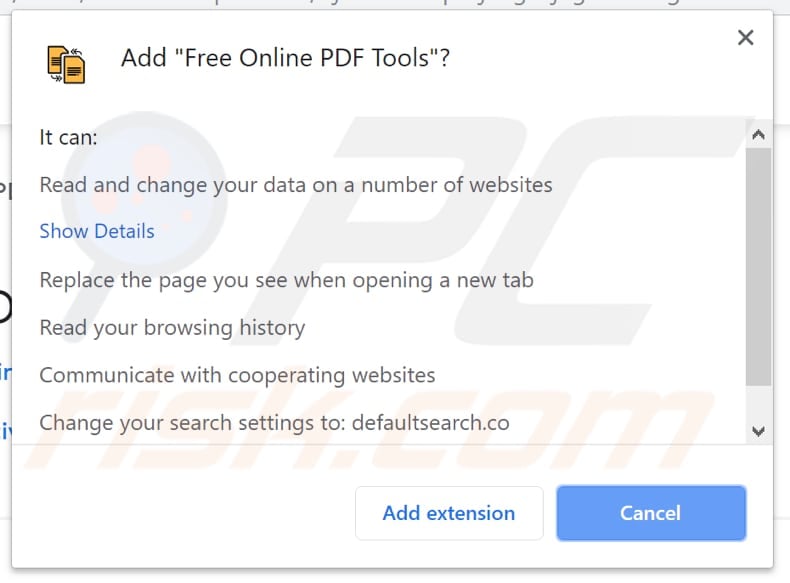 free online pdf tools app asking for permissions