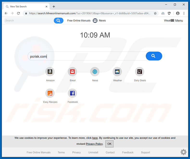 search.hfreeonlinemanuals.com browser hijacker