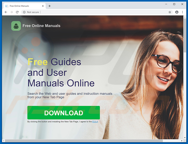 Website used to promote Free Online Manuals browser hijacker