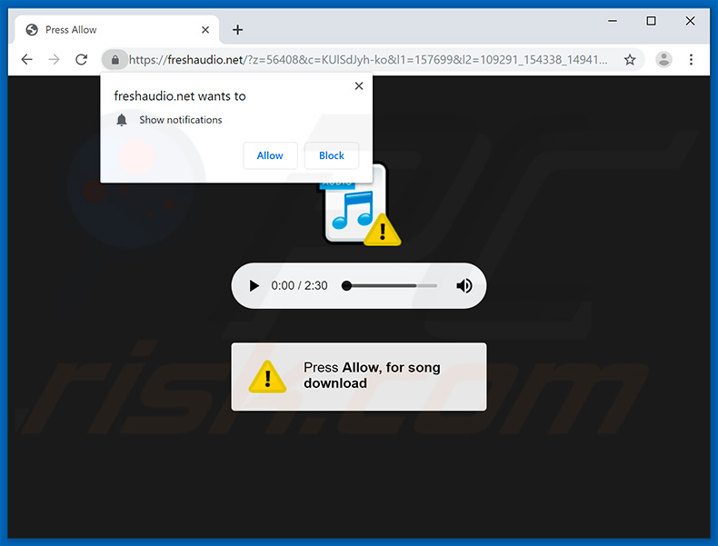 freshaudio[.]net pop-up redirects