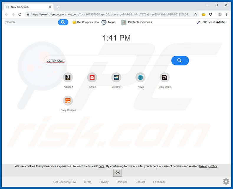 search.hgetcouponsnow.com browser hijacker