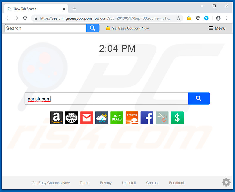 search.hgeteasycouponsnow.com browser hijacker