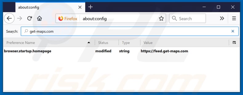Removing feed.get-maps.com from Mozilla Firefox default search engine