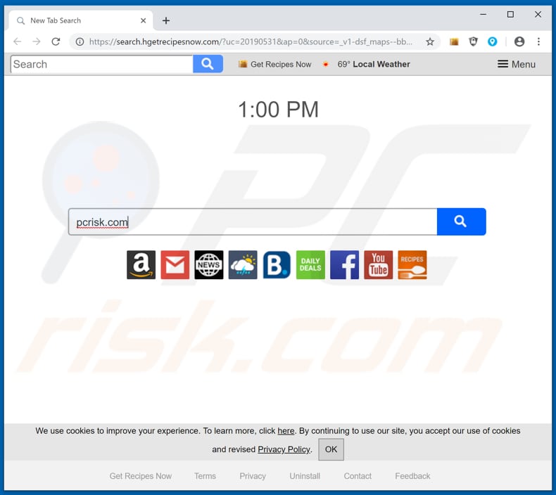search.hgetrecipesnow.com browser hijacker