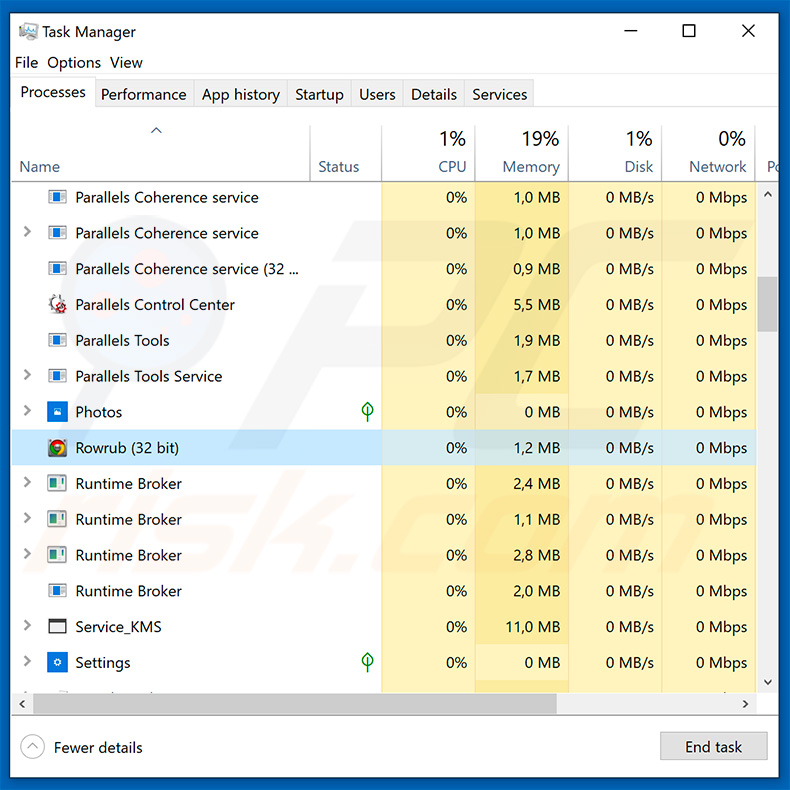 Ghost (Jamper) process in Windows Task Manager