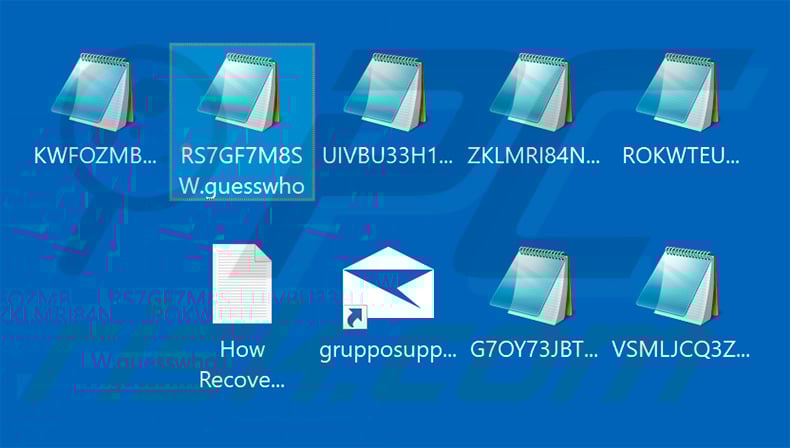 Files encrypted by Guesswho