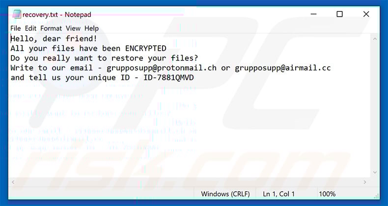 Guesswho ransomware recovery.txt